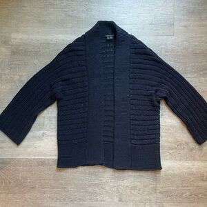 Theory Eila Surface Cotton Knit Open Cardigan size L